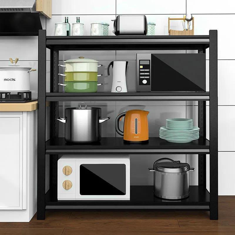 超市多层黑黄货架超市重型库房铁架子仓库仓储货架展示家用置物架