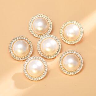 纽扣圆形仿珍珠扣子小香风高档大衣钮扣衣服毛衣睡衣装饰配件辅料