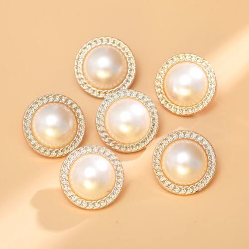 纽扣圆形仿珍珠扣子小香风高档大衣钮扣衣服毛衣睡衣装饰配件辅料