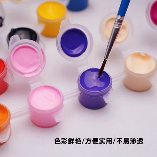 12色5ml丙烯颜料套装鲜艳DIY