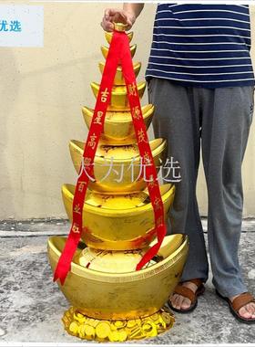 025蛇年春节旺财装饰品金元宝酒店商场橱M窗摆件元宝塔8层9层大.