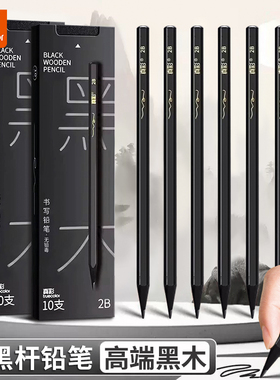 真彩黑木铅笔小学生用黑色HB铅笔二年级幼儿园防啃咬儿童无毒学习文具写字考试专用练字六角杆不易断芯2B铅笔