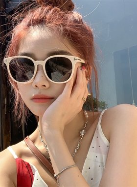 山姆优选超轻偏光镜白框墨镜女高级感ins潮大脸显瘦夏季太阳眼镜