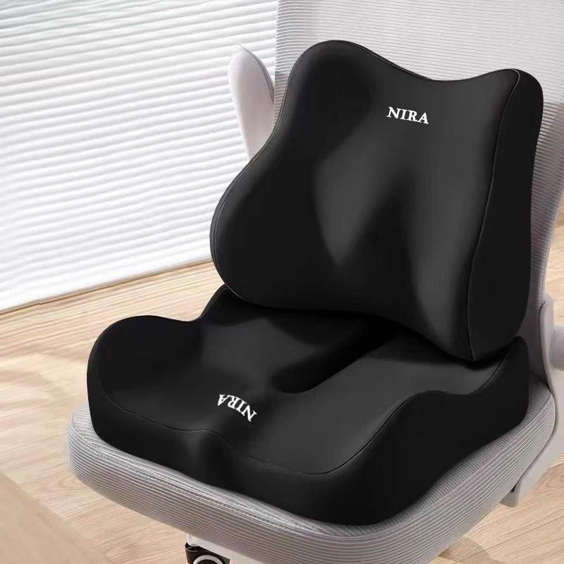 坐垫办公室腰靠久坐神器记忆棉学生靠垫一体透气透气屁垫座椅子垫