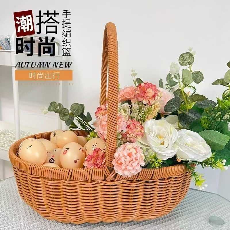 仿藤创意手工藤编家用水果篮编织