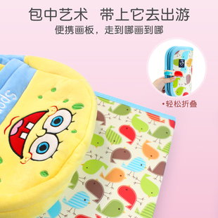 儿童画画板涂鸦写字m白板便携双面可F用水粉笔可擦绘画本家用小黑