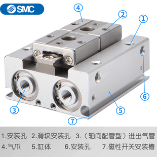 SMC薄型气爪MHF2 D1R X83A1滑台气缸D2R 20D 16D 12D