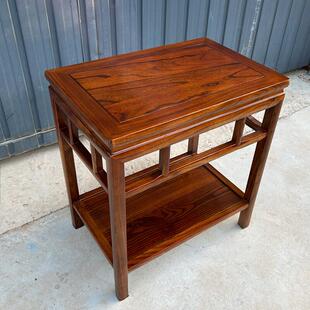 纯实木边几榆木小茶几新中式客厅角几长方形原木架子简约沙发边桌