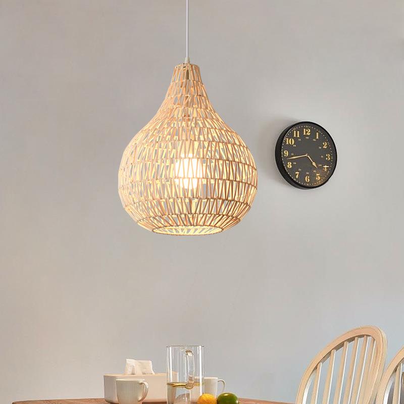 日式简约藤编吊灯民宿农庄餐馆茶室藤球装饰灯书房客栈中式藤艺灯