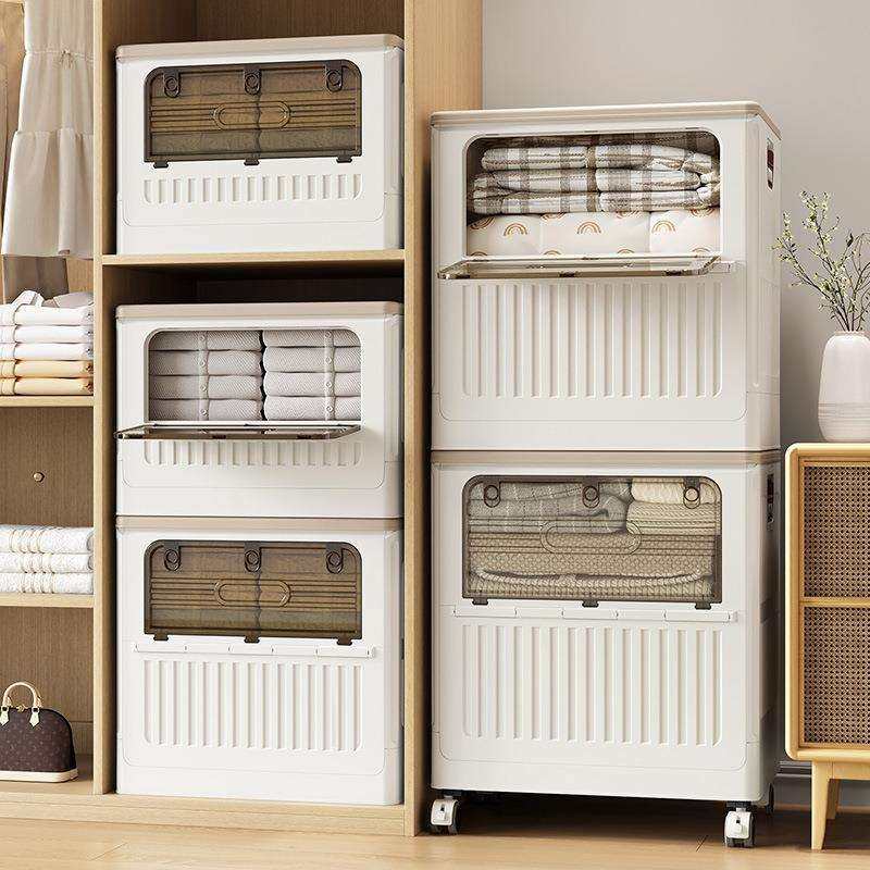 衣服收纳箱家用衣物专用大容量整理箱防尘带轮可折叠被子储物柜子
