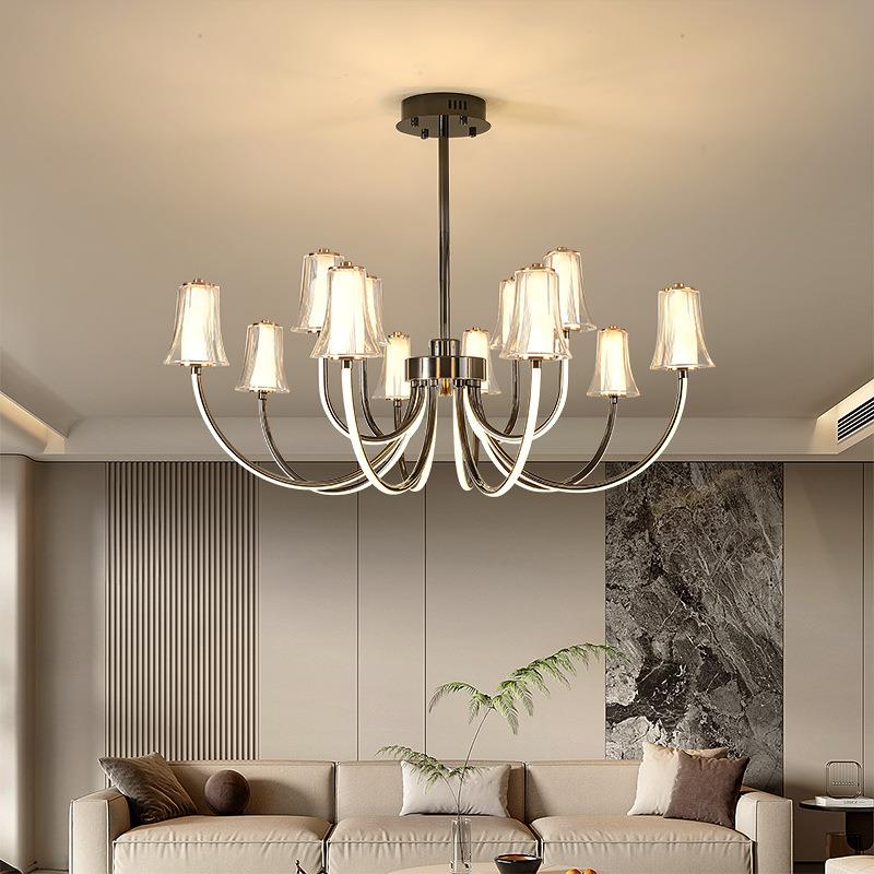 新款轻奢吊灯现代简约客厅吊灯北欧铝材大厅主灯高端卧室餐厅灯具