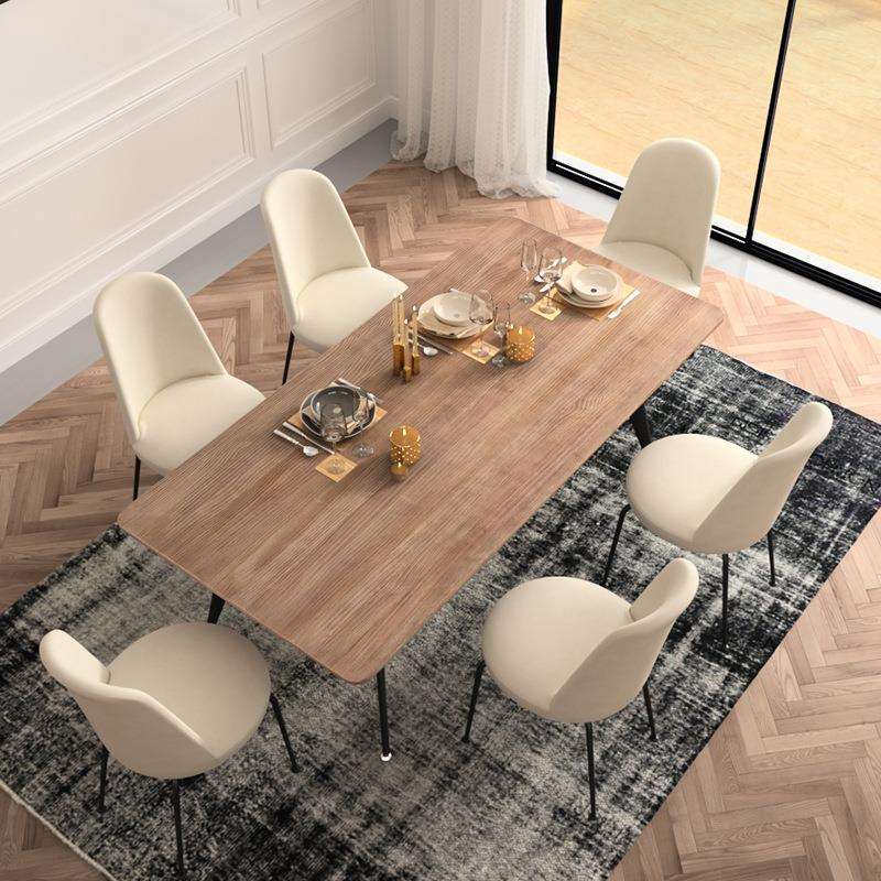 北欧轻奢实木餐桌椅 4人6人小户型餐桌吃饭洽谈家用餐桌椅组合