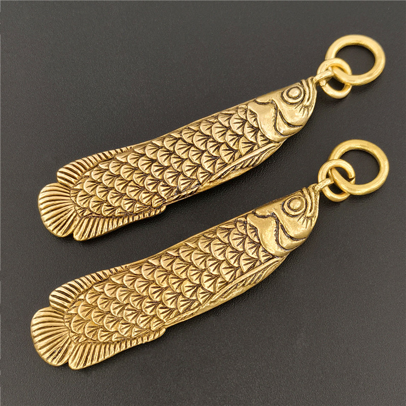 金龙鱼财鱼纯黄铜钥匙扣年年有余好运连连锦鲤挂饰运财汽车挂件