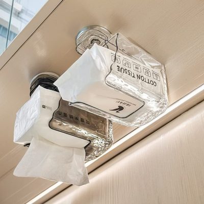 吸盘卫生间厕纸巾盒壁挂式湿巾盒免打孔收纳盒厨房抽纸盒置物架子