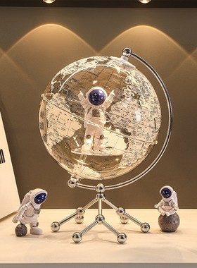 德国太空人地球仪摆件带灯光轻奢高档客厅电视柜办公室装饰品礼物