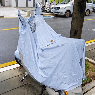 电动车雨衣加厚长款防风雨披女带帽檐单人加大防暴雨四季亲子雨衣