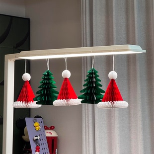 圣诞节装饰圣诞帽蜂窝灯笼挂件居家吊灯挂饰氛围感场景布置高级感