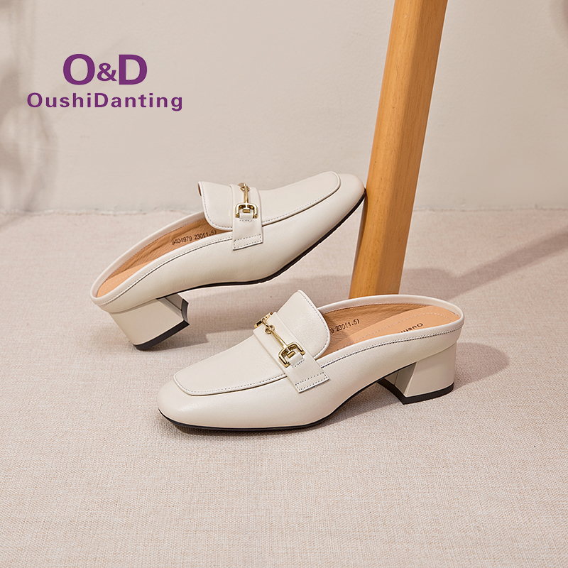 OD欧诗丹婷牛皮半拖鞋2025春夏款