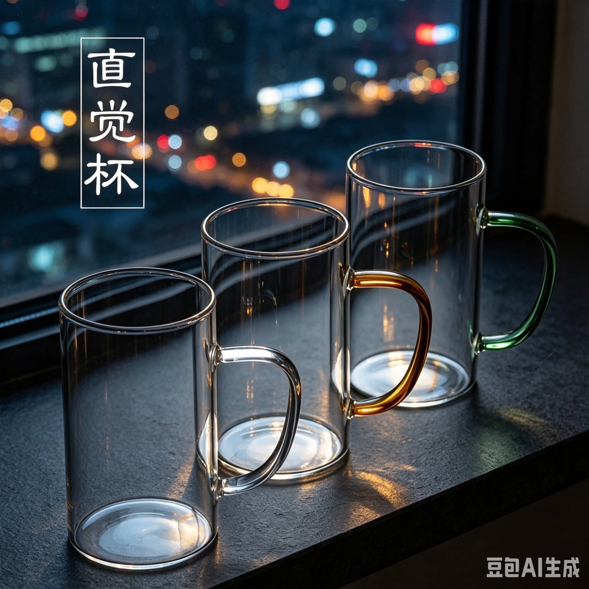 高硼硅耐热透明玻璃带把酒杯牛奶玻璃杯