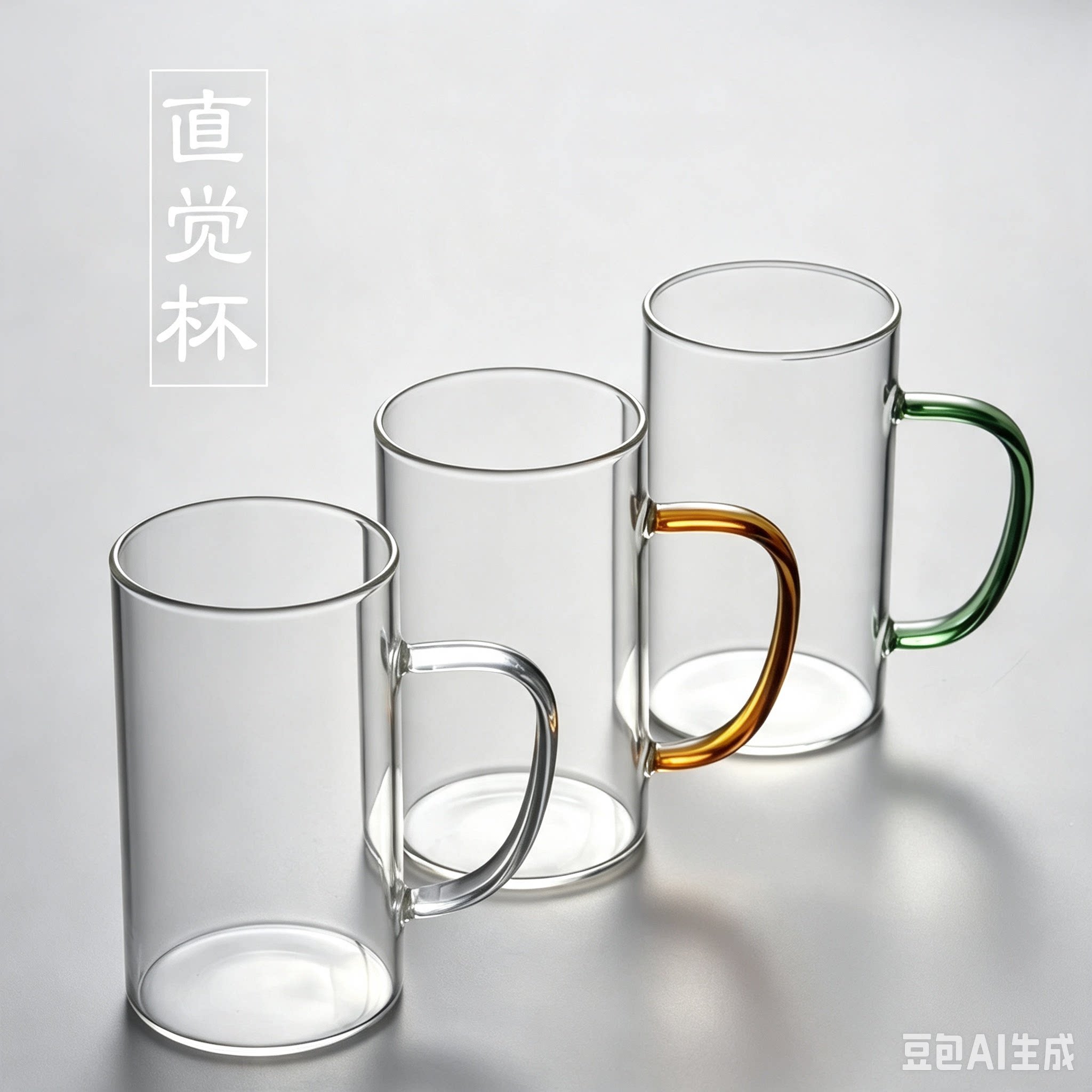 高硼硅耐热透明玻璃带把酒杯牛奶玻璃杯