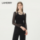 LAMERRY 朗美睿26春网纱拼接上衣针织背心两件套方领显瘦气质通勤