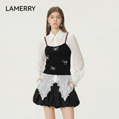 LAMERRY 周深同款 朗美睿白色半透拼蕾丝上衣淡系氧气少女穿搭