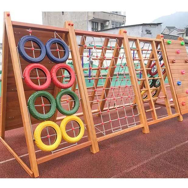 攀爬架木质儿童幼儿园户外室内荡桥钻洞平衡木攀登架组合设施攀爬
