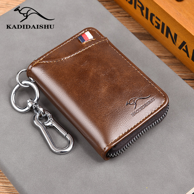 佧蒂袋鼠男士卡包多功能钥匙包二合一轻便防盗刷多卡位小钱包潮牌