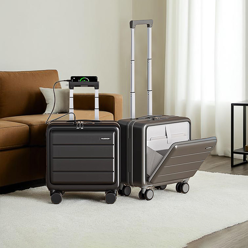 新款前开口小型登机行李箱女20寸商务拉杆箱男士旅行箱密码箱18寸