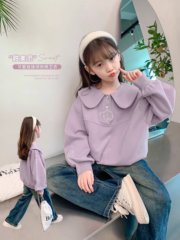 女童卫衣春秋款2025新款洋气童装秋装女孩儿童学院风衣服长袖上衣