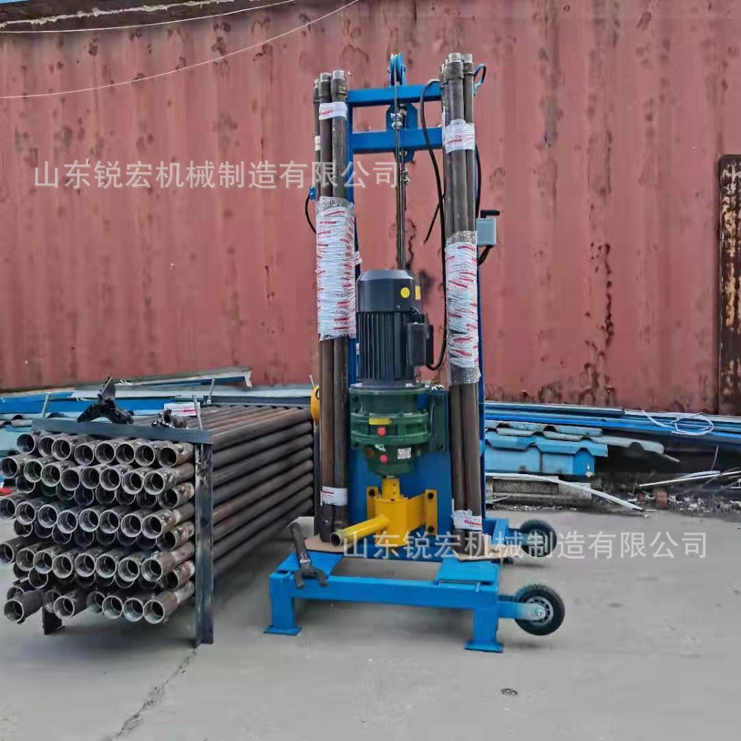 全自动遥控升降打井机220V家用电钻井机伸缩式大口径打井机厂家