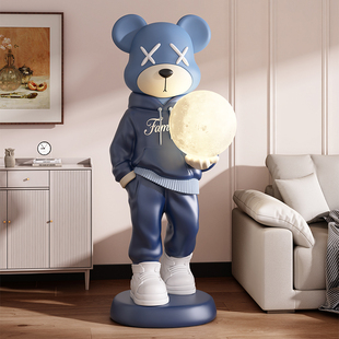潮流卫衣暴力熊摆件装饰品轻奢电视柜旁客厅大型落地乔迁新居礼品