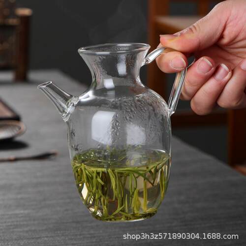 收藏手作仿宋绿茶壶带过滤小号执壶高硼硅玻璃壶冷泡茶壶功夫茶具