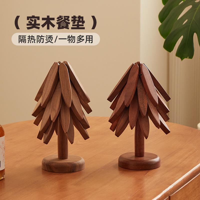实木创意摆件相思木隔热垫餐桌垫防烫垫一棵树家用菜盘杯垫碗锅垫