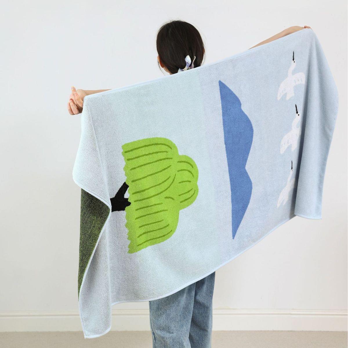 新款简约亲肤色织毛巾 A类精梳长绒棉毛巾 儿童成人吸水浴巾