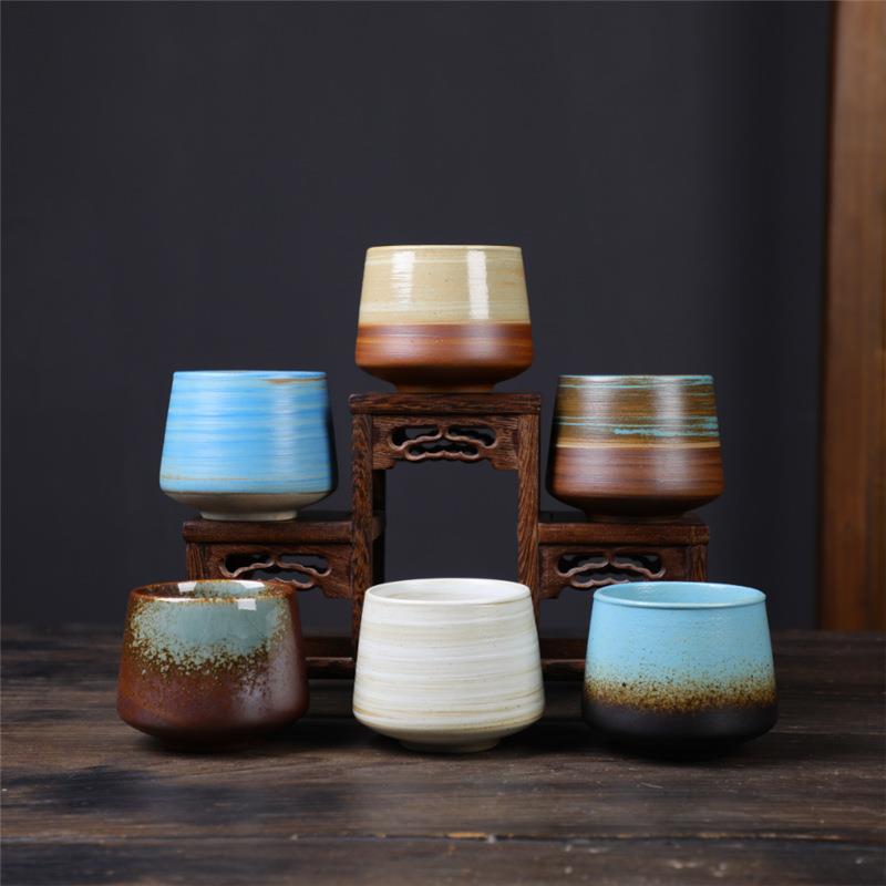 复古主人杯陶瓷水杯功夫茶杯个人杯子粗陶杯品茗单杯茶盏茶碗单杯