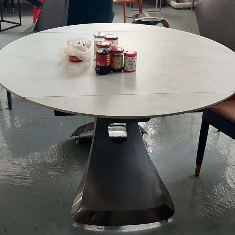 实木岩板玻璃升降茶几餐桌两用一体支架可移动方圆两用折叠桌腿