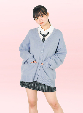 WEGO日系JK制服针织开衫学院风校供毛线衣长袖上衣外套衣秋冬毛衫