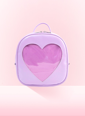 WEGO桃心双肩背痛包休闲DIY小食量吧唧娃包痛文化日系谷子二次元