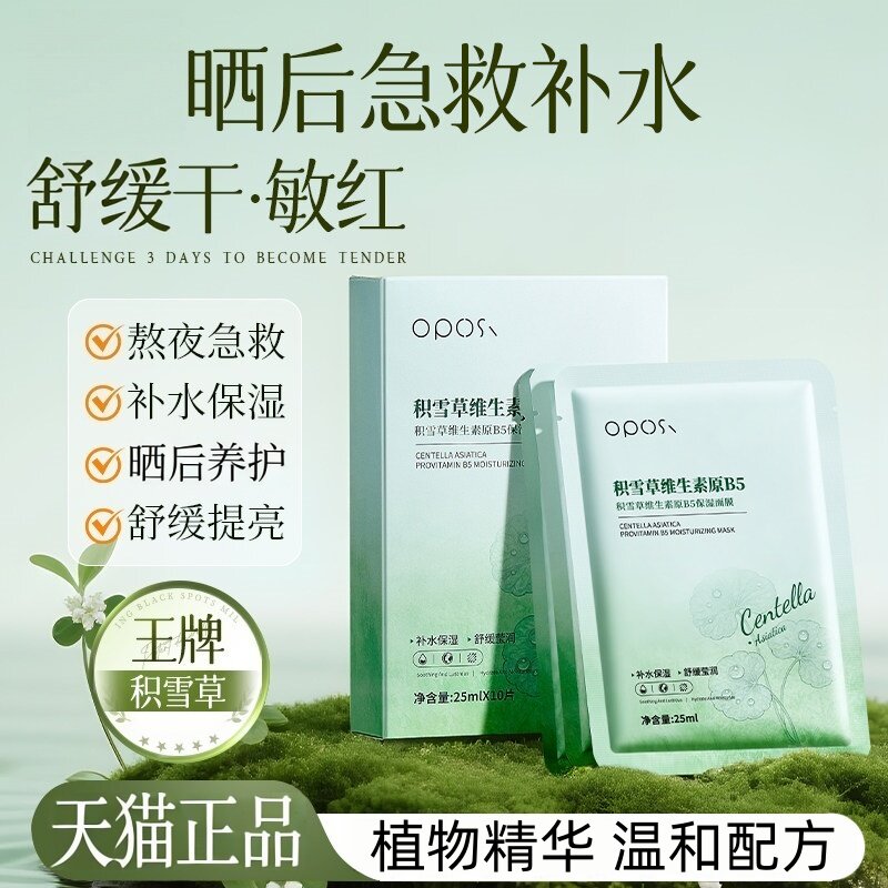 积雪草b5面膜补水水嫩去黄气暗沉去晒后熬夜养护提亮肤色官方正品