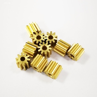 马达铜齿轮8齿9齿1012齿2毫米轴紧凑遥控车电机铜金属玩具小齿轮