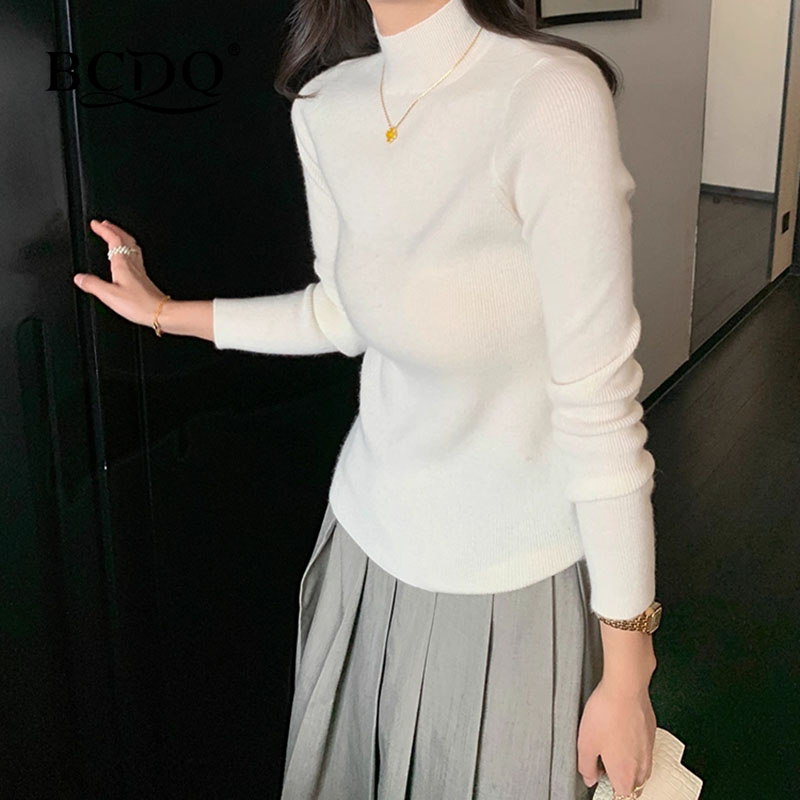 半高领加厚羊绒衫女2025秋冬新款