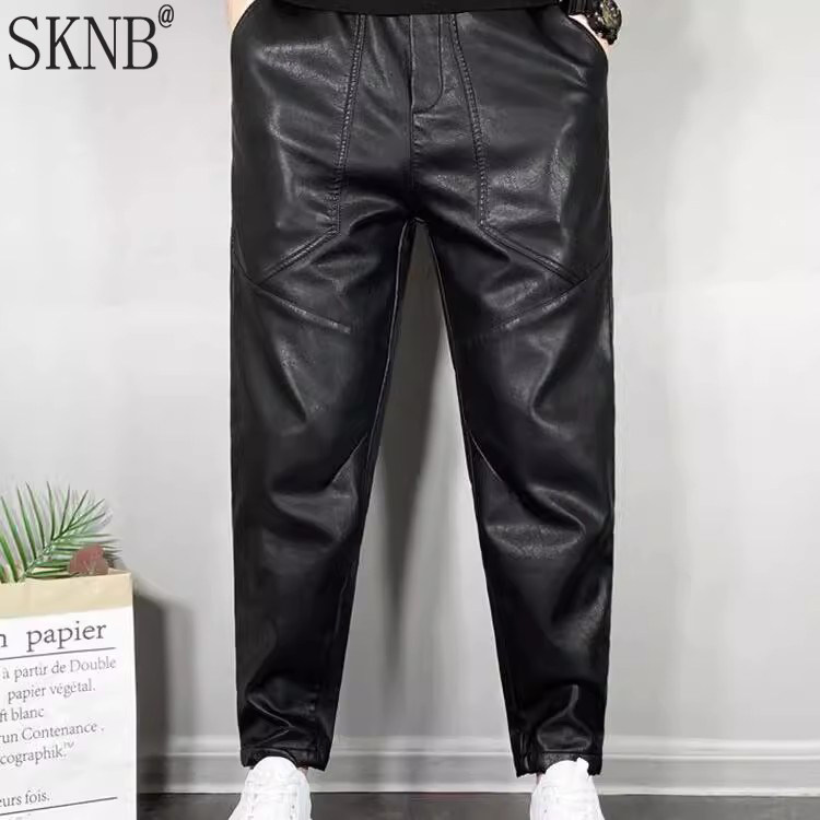 防风皮裤男款秋冬季新款加绒加厚机车骑行裤摩托车保暖黑色裤子男