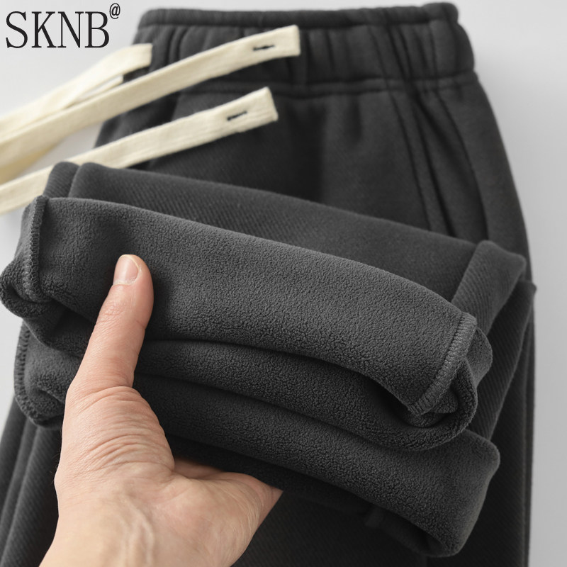 470g重磅斜纹高级感超好看卫裤男款秋冬加绒加厚休闲男女直筒裤子,男装,卫裤,淘宝优惠券,粉丝福利购,淘宝优惠卷