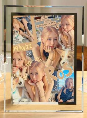 BLACKPINK成员ROSE朴彩英周边应援照片海报水晶相框摆台生日礼物