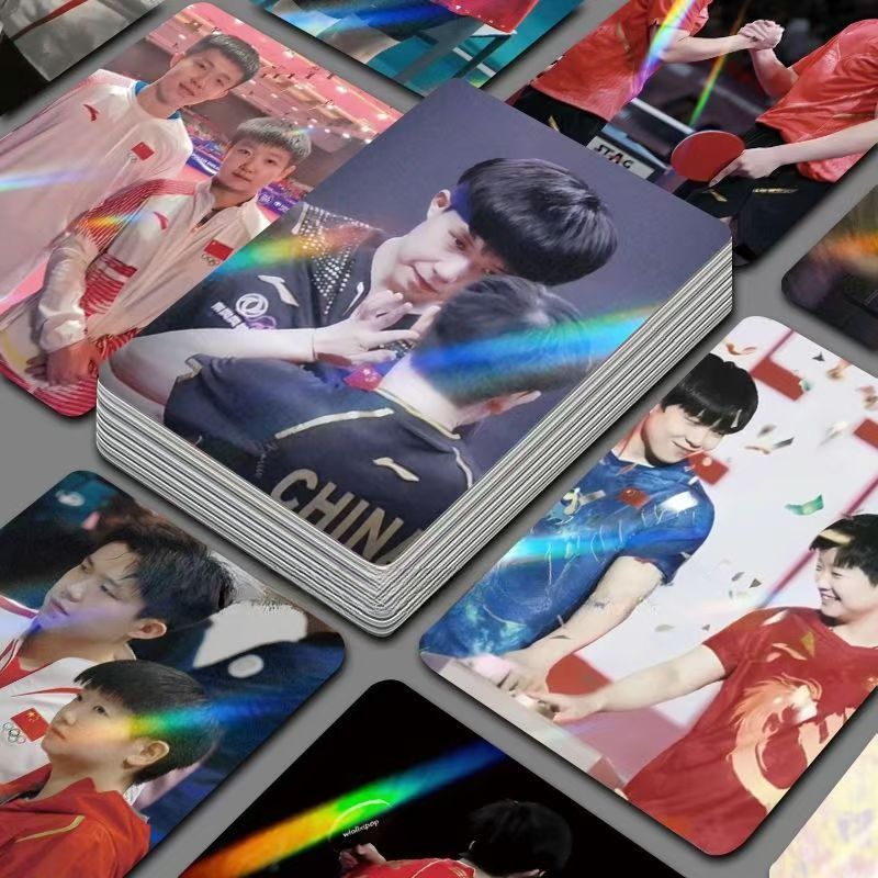 莎头CP王楚钦孙颖莎周边三寸盒装50张镭射小卡LOMO卡照片卡膜卡册