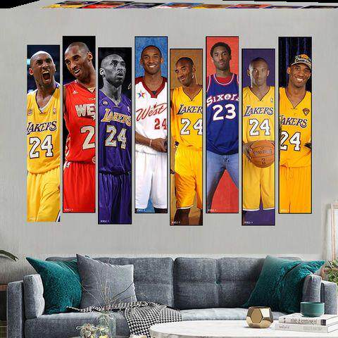创意NBA球星卧室墙贴科比防水装饰贴画男生宿舍PVC自粘可移除壁纸