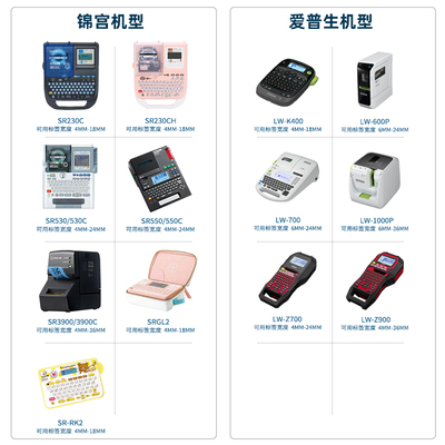 18mm标签打印机组装色带标签纸230C 530C 550C 3900C
