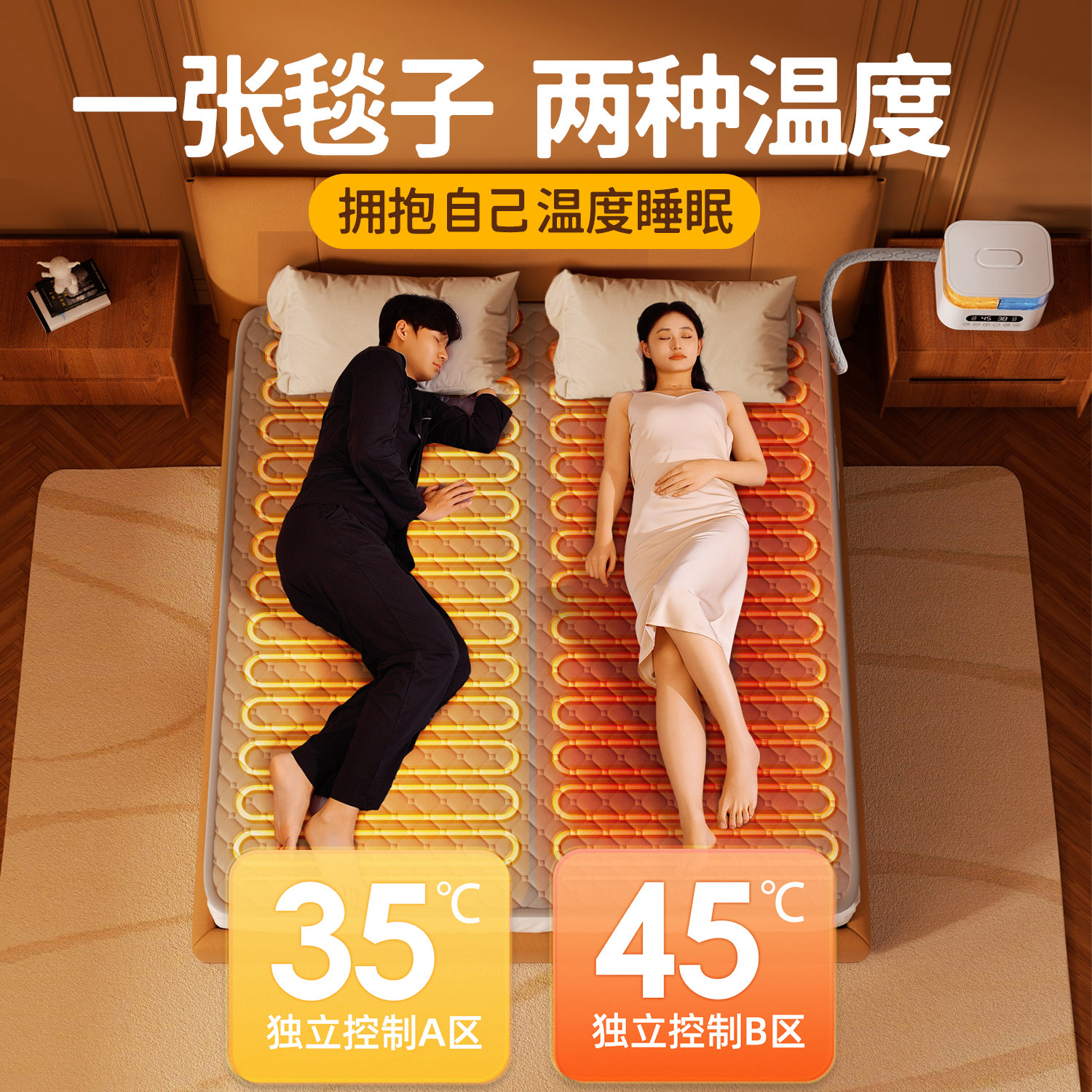 新款2025双温双控水暖电热毯加水双人智能水循环水暖毯电水褥床垫