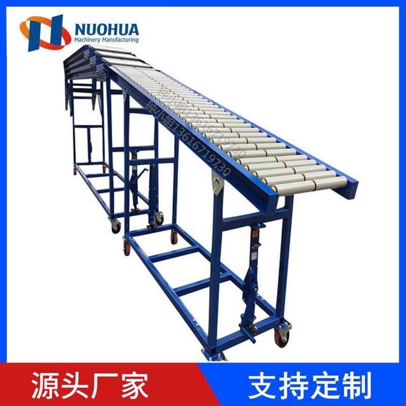 带高架无动力码头货柜下货卸货机集装箱重型滚筒滑梯卸货机